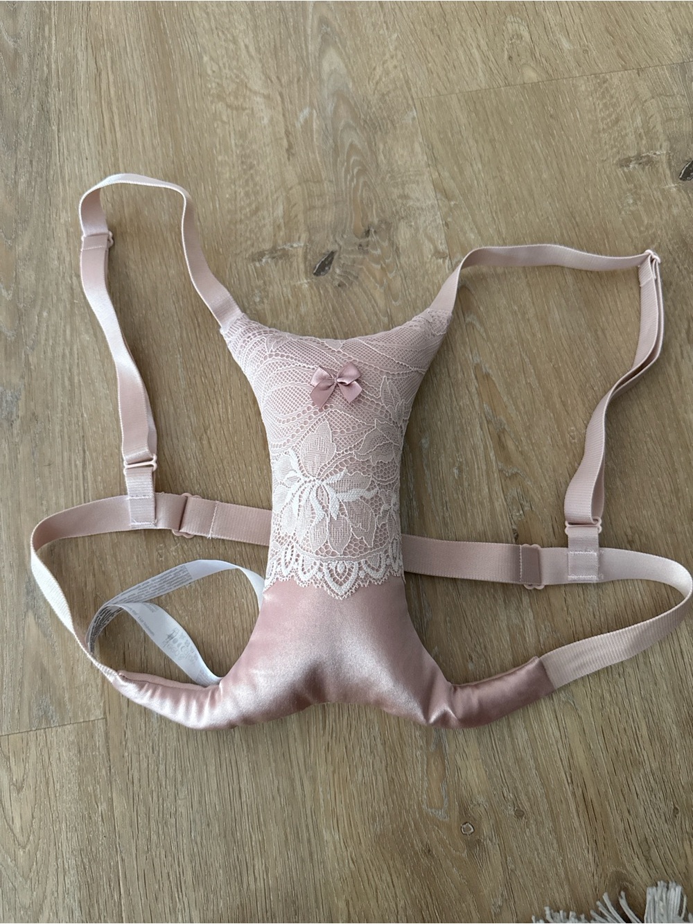Sleep & Glow Women's Lace Front Pillow Bra - Blush